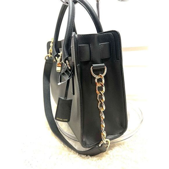 🔥🎁NWT! Michael Kors HAMILTON East West Satchel Handbag Black Msrp:298.00 - Picture 4 of 10